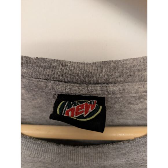 Vintage 90s Mountain Dew Graphic Tee Shirt Dew U Gray Y2K Humor Casual Fun Retro - Picture 3 of 7